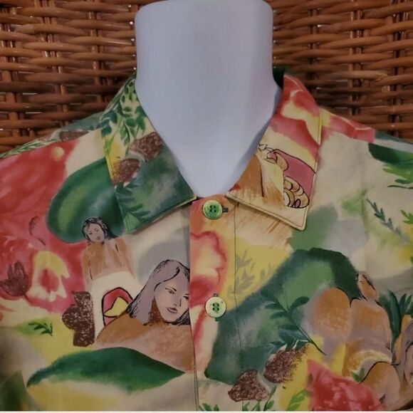 Vintage Jams World Gaughan Hawaiian Aloha Shirt L - Picture 2 of 11